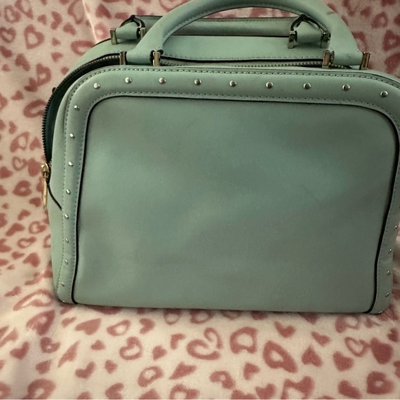 Kate Spade Aqua Blue Studded Leather Satchel with Matching Wallet - Picture 6 of 15